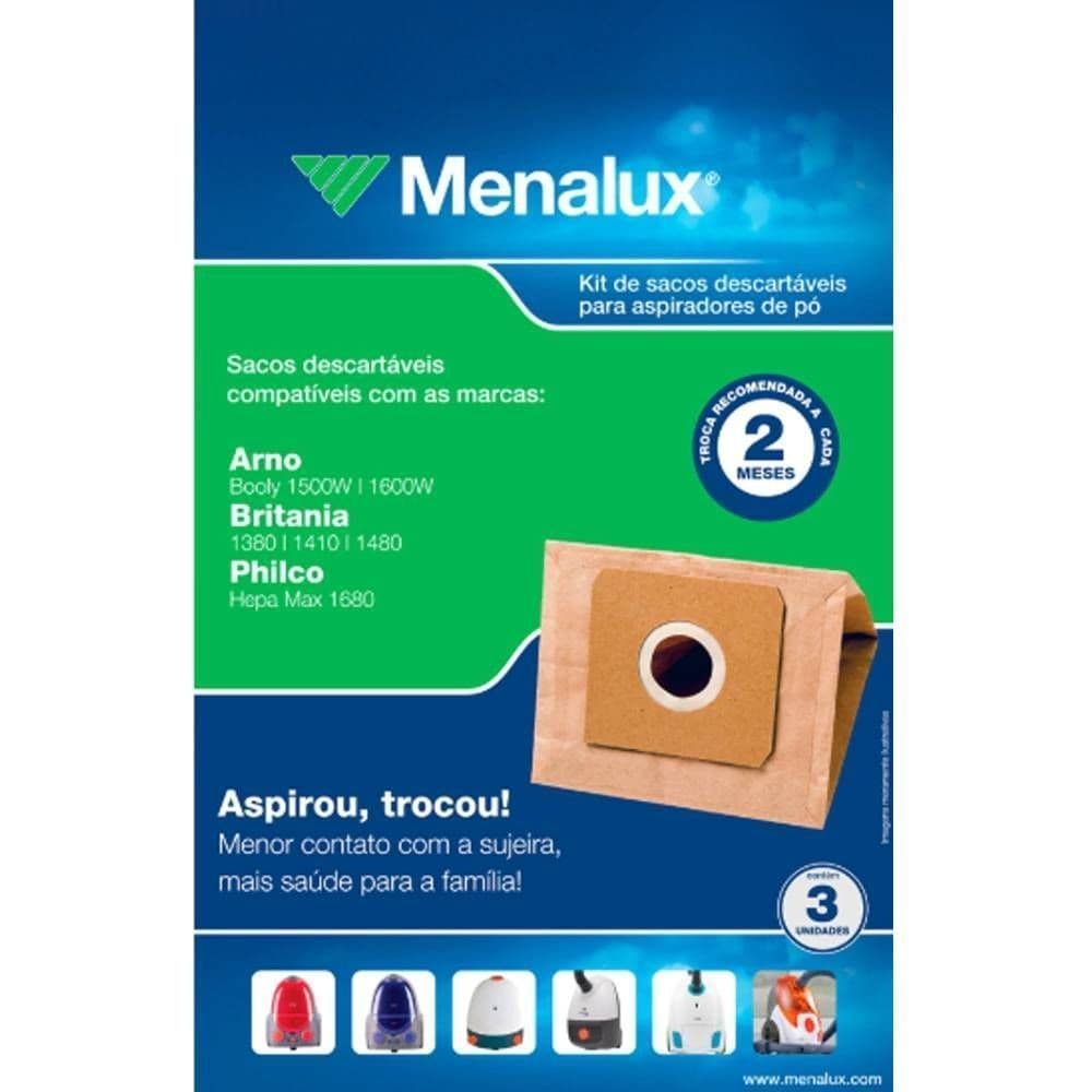 Kit 3 Sacos Descartáveis para Aspirador de Pó Philco Britânia | Shopee Brasil