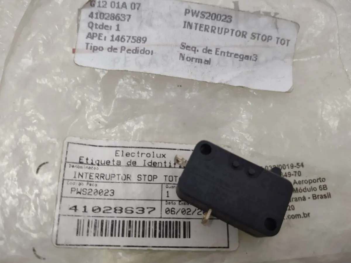 INTERRUPTOR STOP TOTAL PWS ELECTROLUX PWS20023
