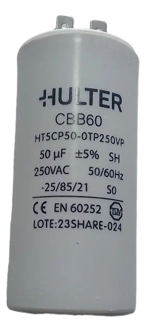 CAPAC 50MFD 250V TERMINAL CORPO PLAST - HULTER